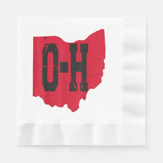 I Love My Ohio Home Script Ohio Buckie州 縁ありランチョンナプキン (正面)
