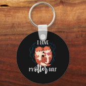 I Love My Otter Half Pun Couple Valentine's Day  キーホルダー (正面)