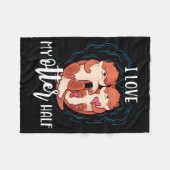 I Love My Otter Half Pun Couple Valentine's Day  フリースブランケット (正面(横))