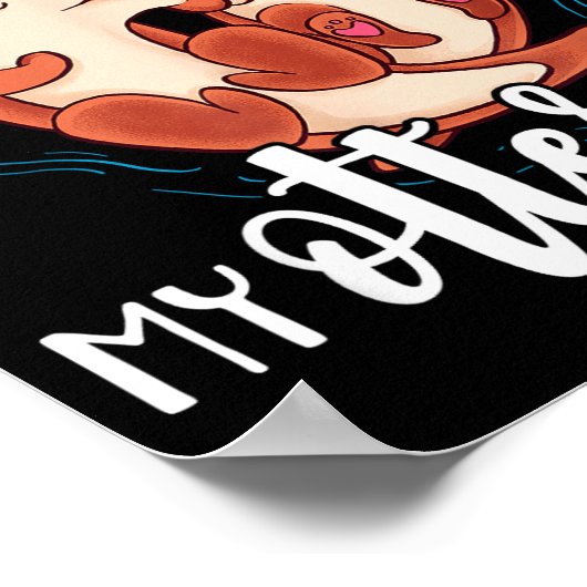 I Love My Otter Half Pun Couple Valentine's Day ポスター (角)