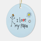 I Love My Papa Photo セラミックオーナメント (左)