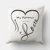I Love My Partner - You Are My Home Throw Pillow クッション (正面)