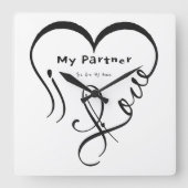 I Love My Partner - You Are My Home Throw Pillow スクエア壁時計 (正面)