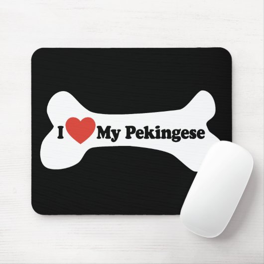 I Love My Pekingese - Dog Bone マウスパッド (マウス)