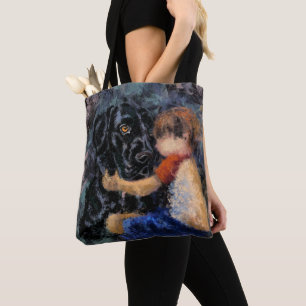I Love My Pet -抽象芸術アートモダンスタイル絵画ズ トートバッグ
