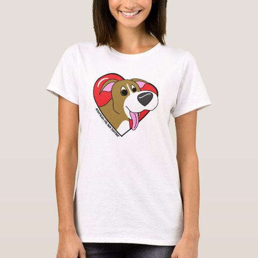 I Love my Pit Bull T-shirt (Cartoon) Tシャツ (正面)