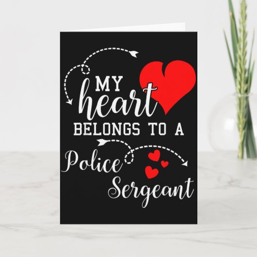 I Love My Police Sergeant Husband Wife Gifts Valen カード (正面)