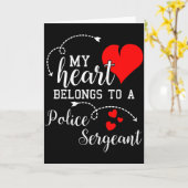 I Love My Police Sergeant Husband Wife Gifts Valen カード (黄色い花)