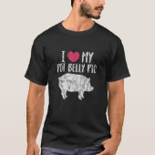 I Love My Pot Belly Pig Pigs Owner Pig  Distressed Tシャツ (正面)
