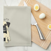 I Love My Pug キッチンタオル (四つ折り)