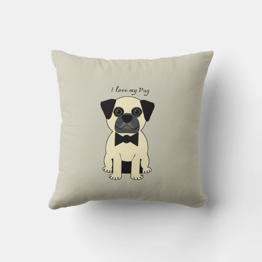 I Love My Pug クッション (裏面)