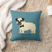 I love my Pug クッション (ブランケット)