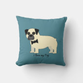 I love my Pug クッション (正面)