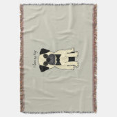 I Love My Pug スローブランケット (正面縦)