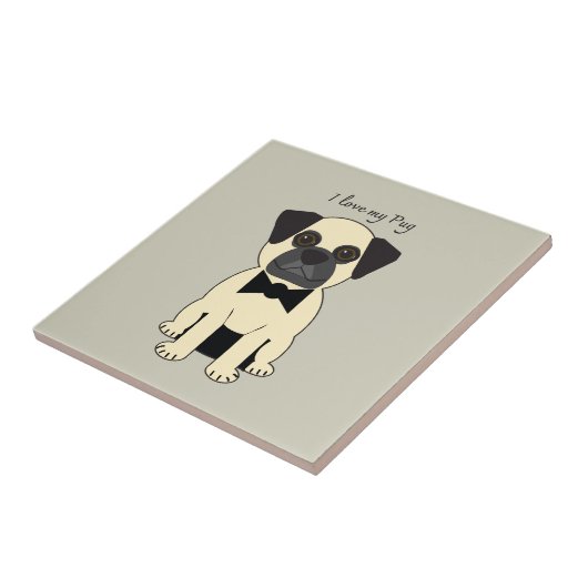 I Love My Pug タイル (側面)