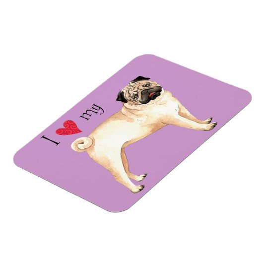 I Love my Pug マグネット (左側)