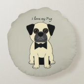 I Love My Pug ラウンドクッション (裏面)