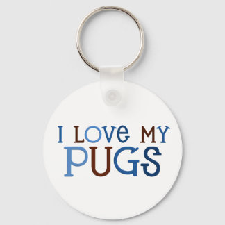 I Love My Pugs keychain キーホルダー