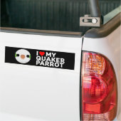 I LOVE MY QUAKER PARROT – normal バンパーステッカー (トラック上)