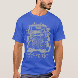 I Love My Rat Ratrod Car Design gift Tシャツ