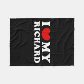 I Love My Richard, I Heart My Richard フリースブランケット (正面(横))