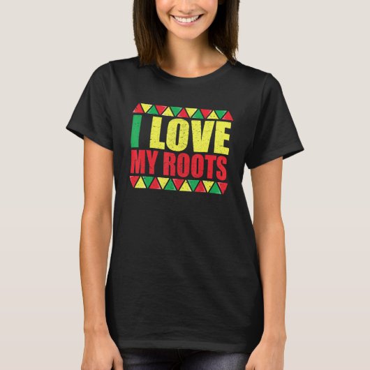 I Love My Roots  Black History Apparel For Kids Tシャツ (正面)
