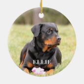 I Love My Rottieロットワイラー犬名前をカスタムする写真 セラミックオーナメント (裏面)