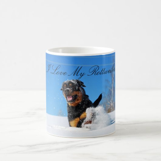 I Love My Rottweiler Mug コーヒーマグカップ (中央)