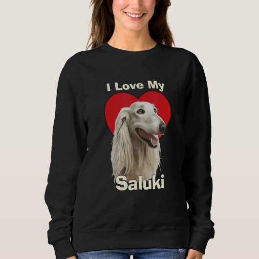 I Love My Saluki Puppy Dog スウェットシャツ (正面)