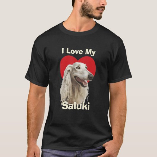 I Love My Saluki Puppy Dog Tシャツ (正面)