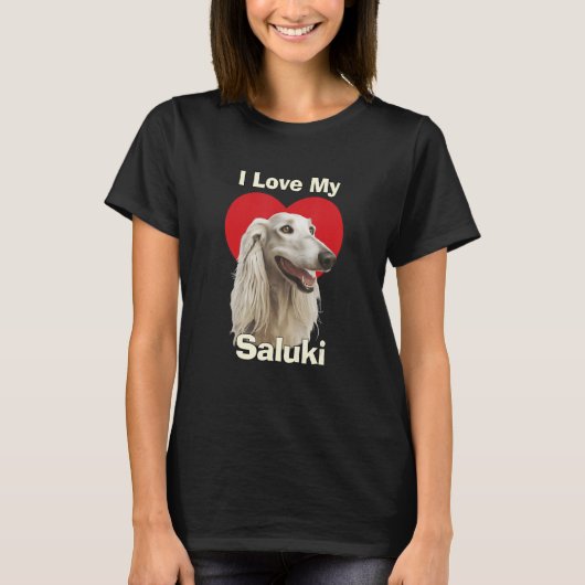 I Love My Saluki Puppy Dog Tシャツ (正面)