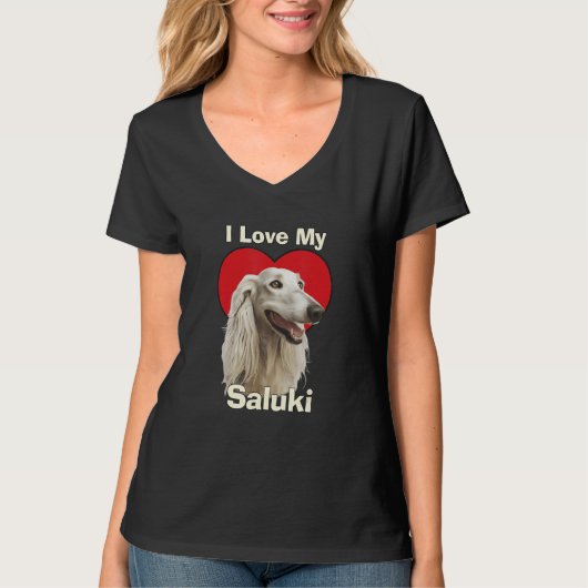 I Love My Saluki Puppy Dog Tシャツ (正面)