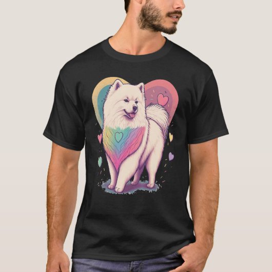 I Love My Samoyed Dog Valentines Day Heart Artwork Tシャツ (正面)