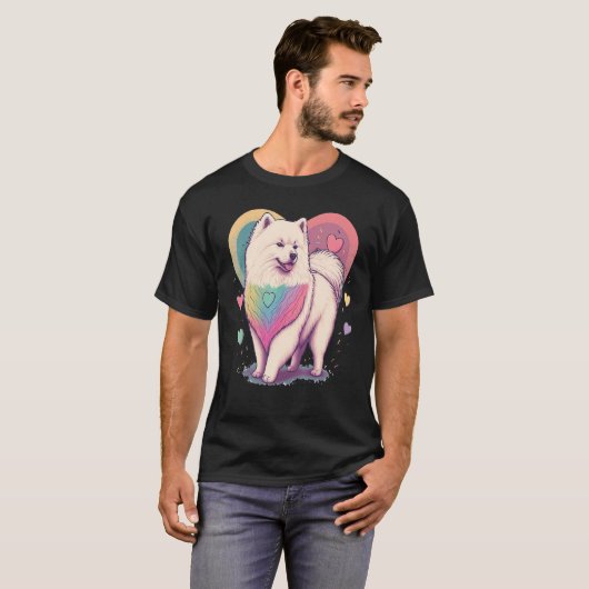 I Love My Samoyed Dog Valentines Day Heart Artwork Tシャツ (正面フル)