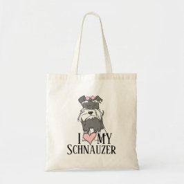I Love My Schnauzer トートバッグ