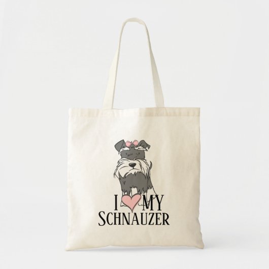I Love My Schnauzer トートバッグ (正面)