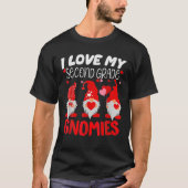 I Love My Second Grade Gnomies Funny Valentine Hea Tシャツ (正面)