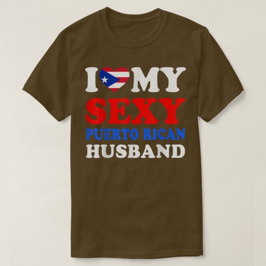 I love My Sey Puerto Rican Husband Puerto Rico Wif Tシャツ (デザイン正面)