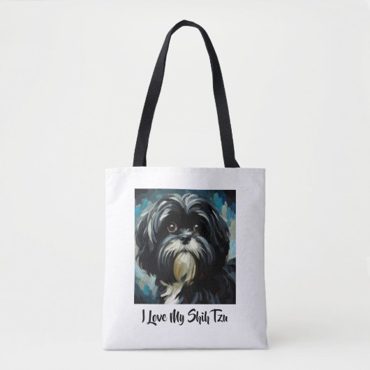 I Love My Shih Tzu Tote Bag トートバッグ (正面)