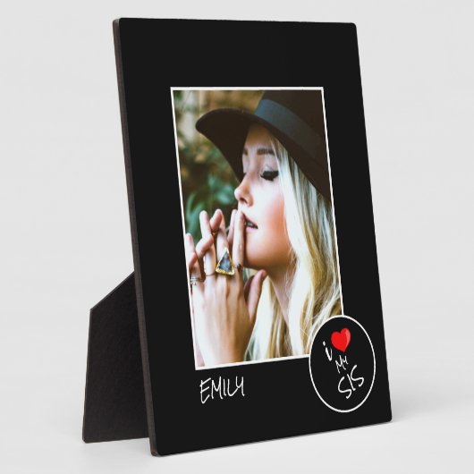 I Love My Sisの写真カスタム- パーソナライズされた フォトプラーク (側面)