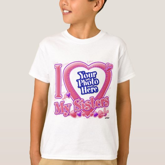 I Love My Sisters pink/purple – 写真 Tシャツ (正面)