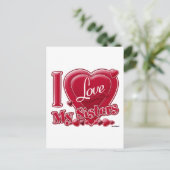 I Love My Sisters red - ハート ポストカード (スタンド正面)