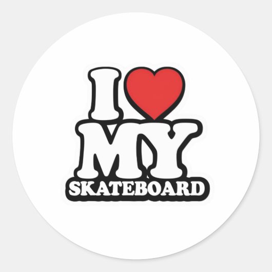 I LOVE MY SKATEBOARD! ラウンドシール (正面)