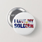 I Love My Soldier Armyボタン 缶バッジ (正面&裏面)