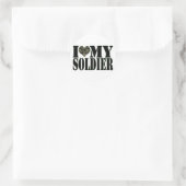 I Love My Soldier Sticker ラウンドシール (バッグ)