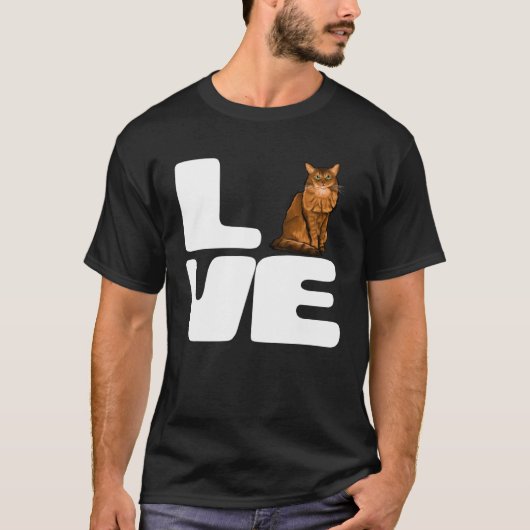 I Love My Somali Cat Tシャツ (正面)