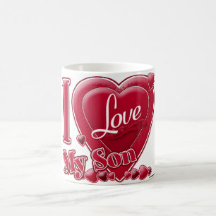 I Love My Son Red -ハート コーヒーマグカップ