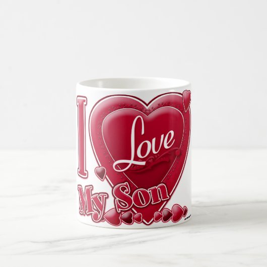 I Love My Son Red -ハート コーヒーマグカップ (中央)