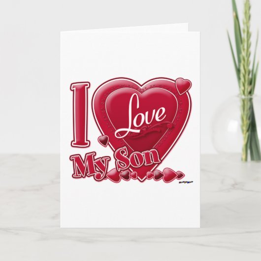 I Love My Son Red -ハート シーズンカード (正面)