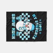 I Love My Students Snow Much Teacher Winter  フリースブランケット (正面(横))